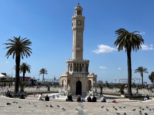 Izmir clock tower konak square turkey